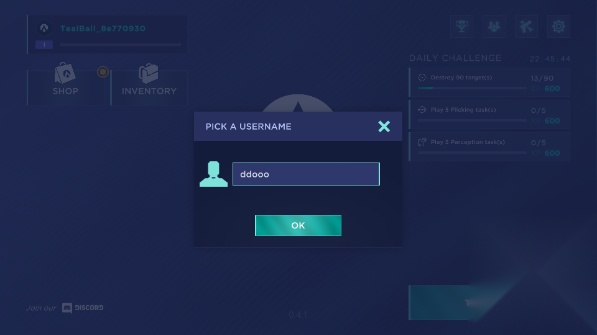 角色命名设置页面