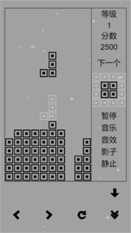 经典俄罗斯方块黑白版截图0