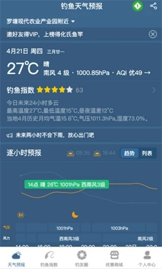 钓鱼天气预报截图0