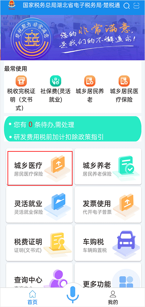 楚税通医保缴费
